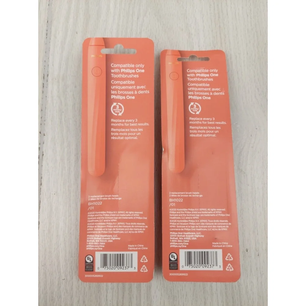 Philips One Sonicare Brush Heads 4-Pack Coral BH1022/01 Replacement